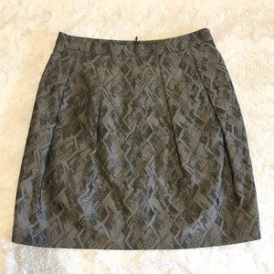 Vintage Italian Jacquard High-Waist Structured Skirt